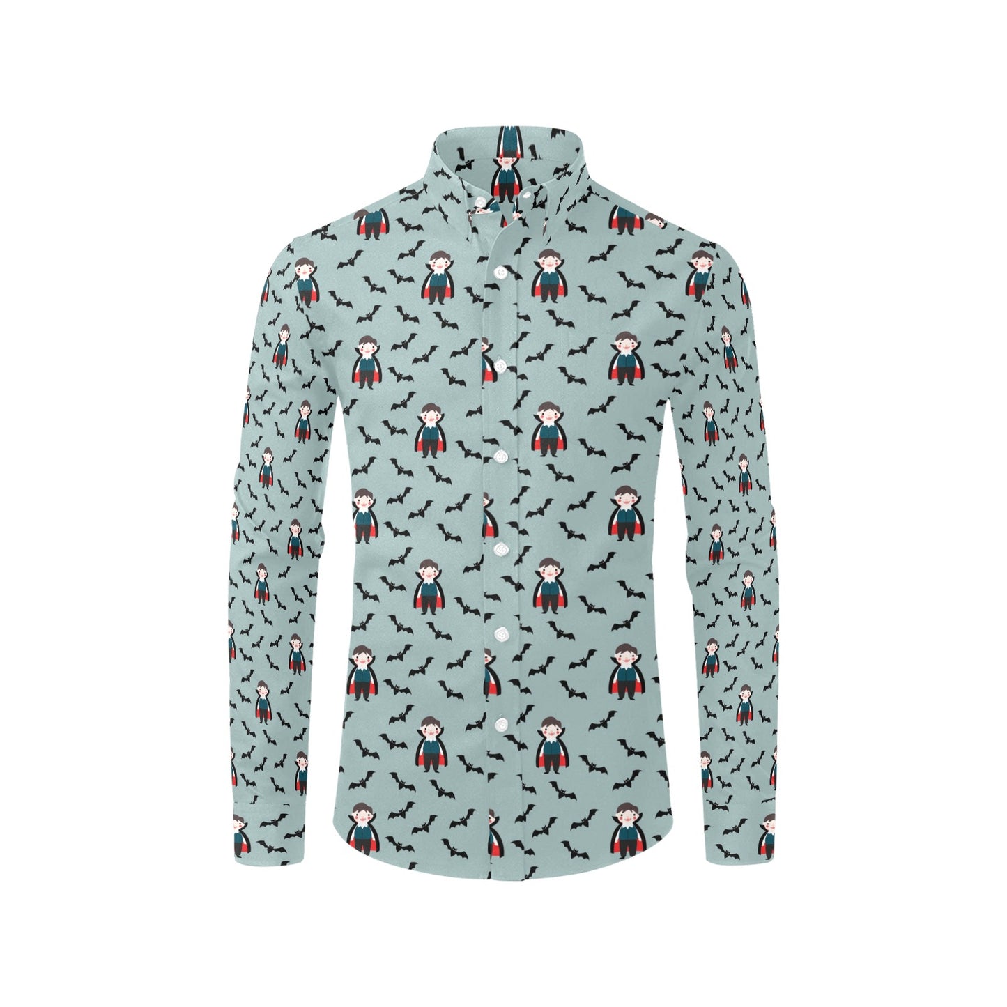 Vampire Print Design LKS304 Men's Long Sleeve Dress Shirt