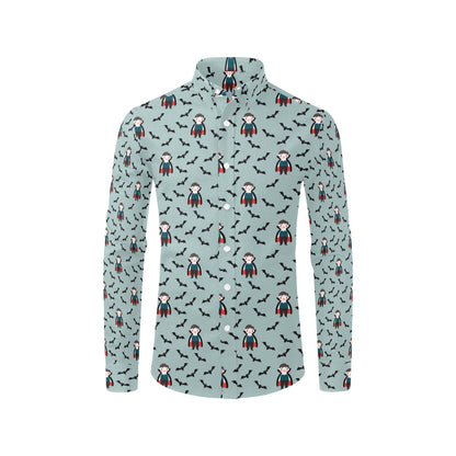 Vampire Print Design LKS304 Men's Long Sleeve Dress Shirt