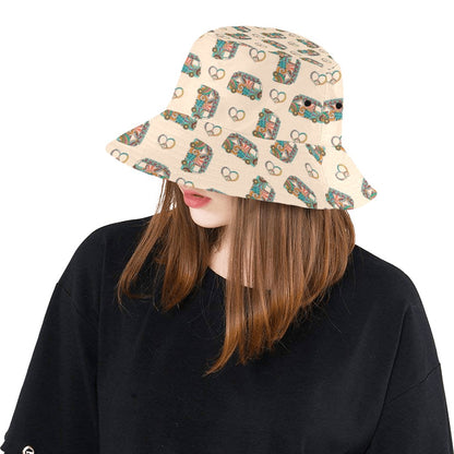 Hippie Van Peace Print Design LKS303 Unisex Bucket Hat