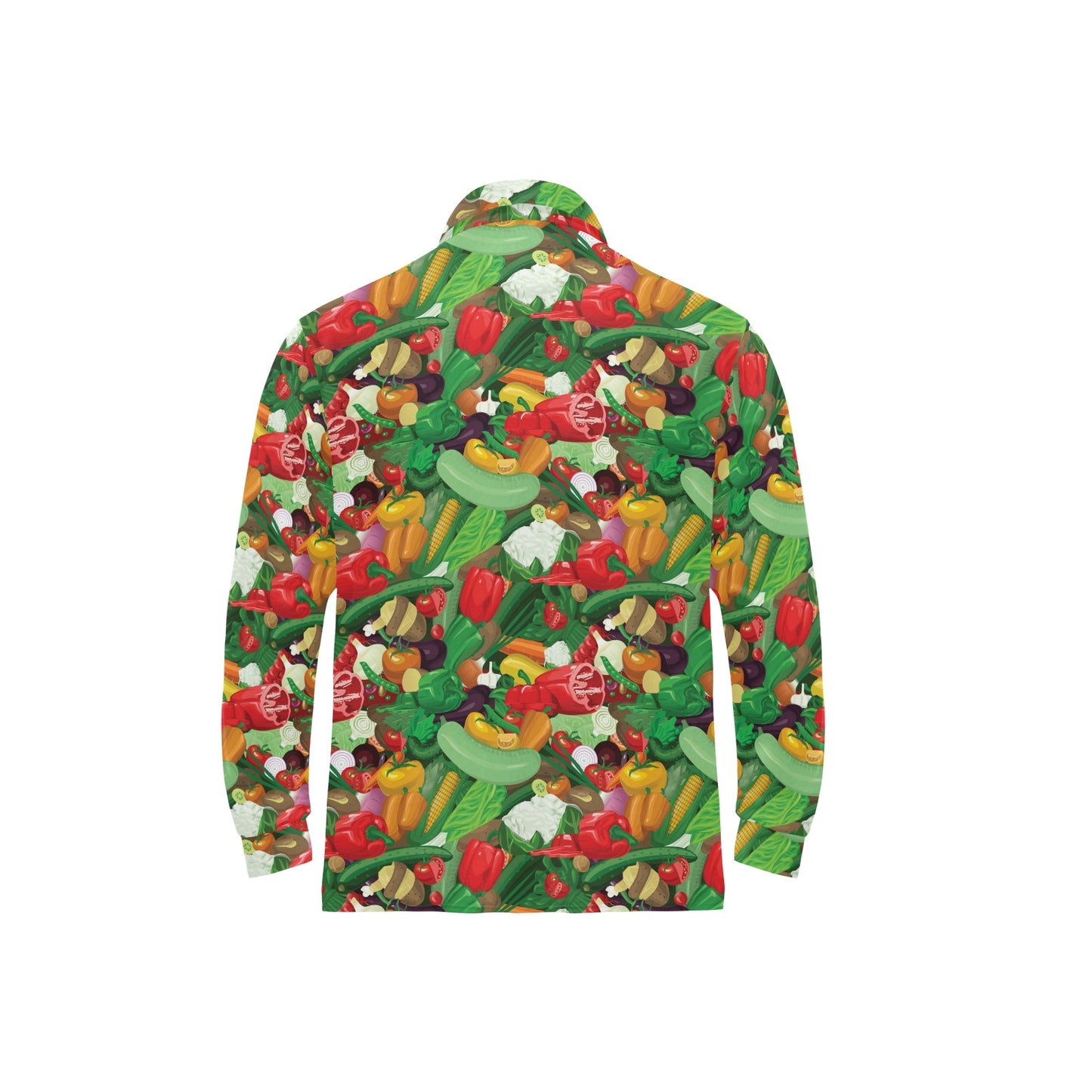 Salad Mix Vegetableprint Design LKS301 Long Sleeve Polo Shirt For Men's