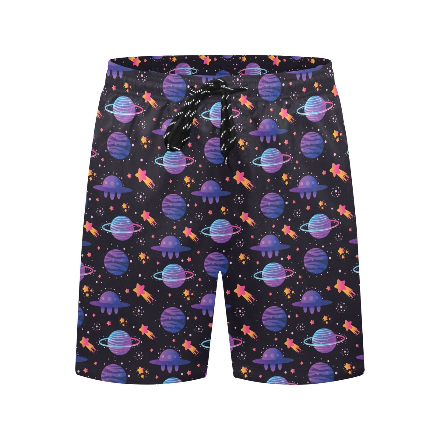UFO Star Galaxy Print Design LKS308 Men's Swim Trunks Beach Shorts
