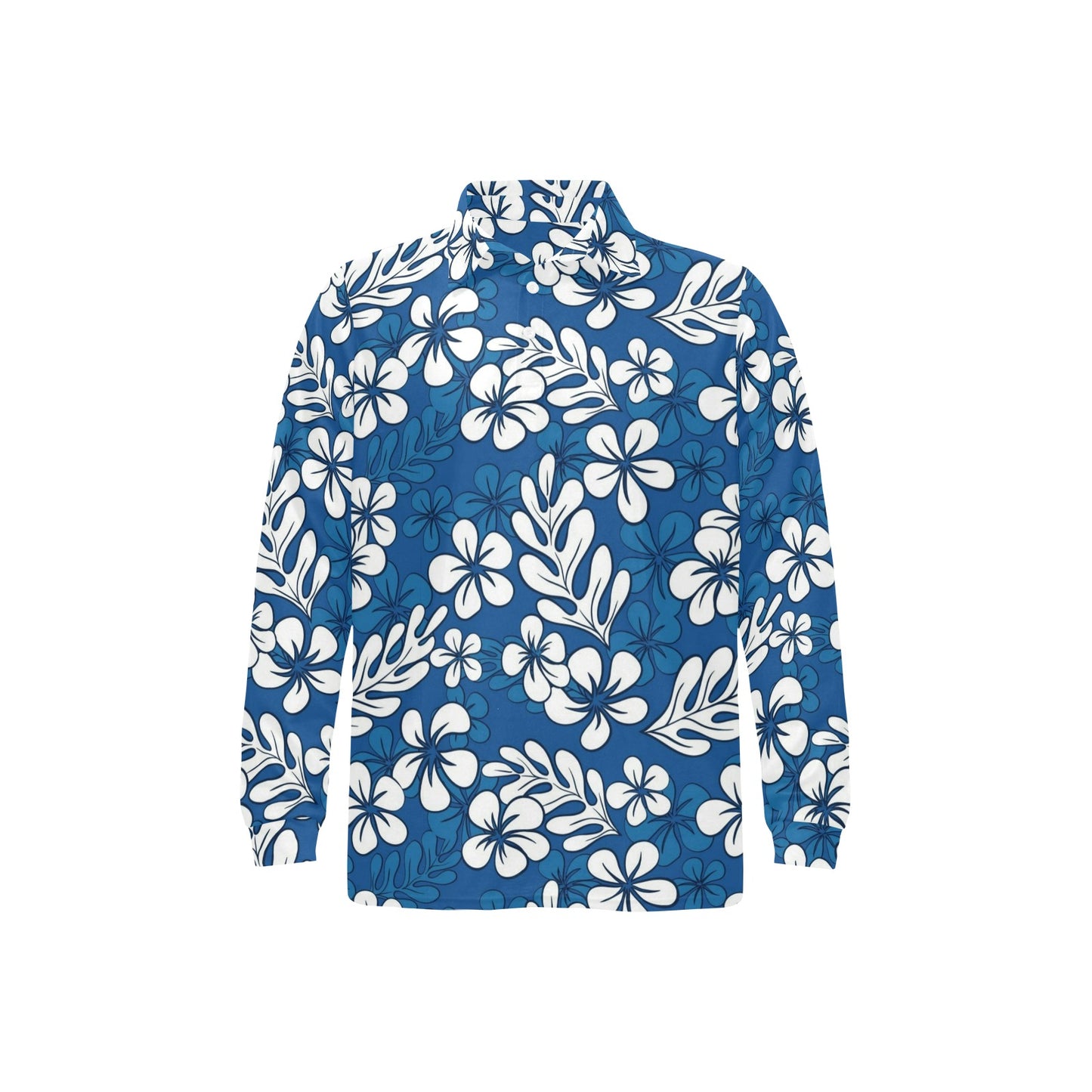 Plumeria Pattern Print Design PM015 Long Sleeve Polo Shirt For Men's