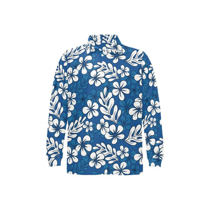 Plumeria Pattern Print Design PM015 Long Sleeve Polo Shirt For Men's