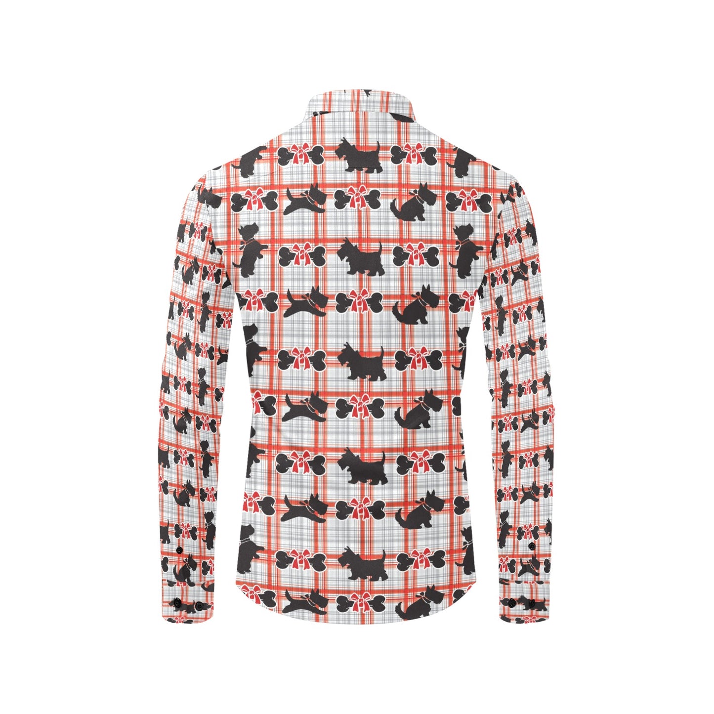 Scottish Terriers Print Design LKS3014 Men's Long Sleeve Dress Shirt