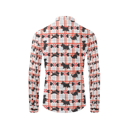 Scottish Terriers Print Design LKS3014 Men's Long Sleeve Dress Shirt