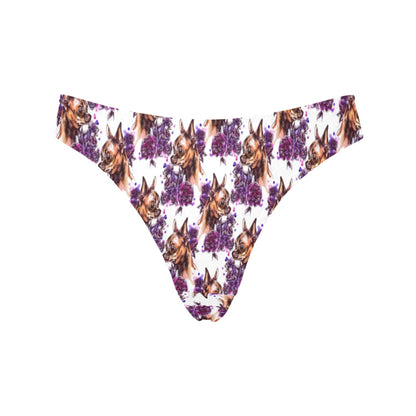 Chihuahua Purple Floral Women's Thongs
