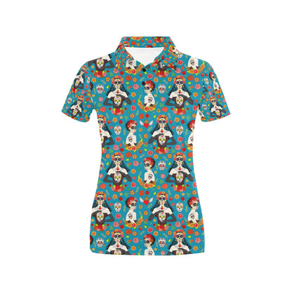 Day of the Dead Old School Girl Design Women's Polo Shirt