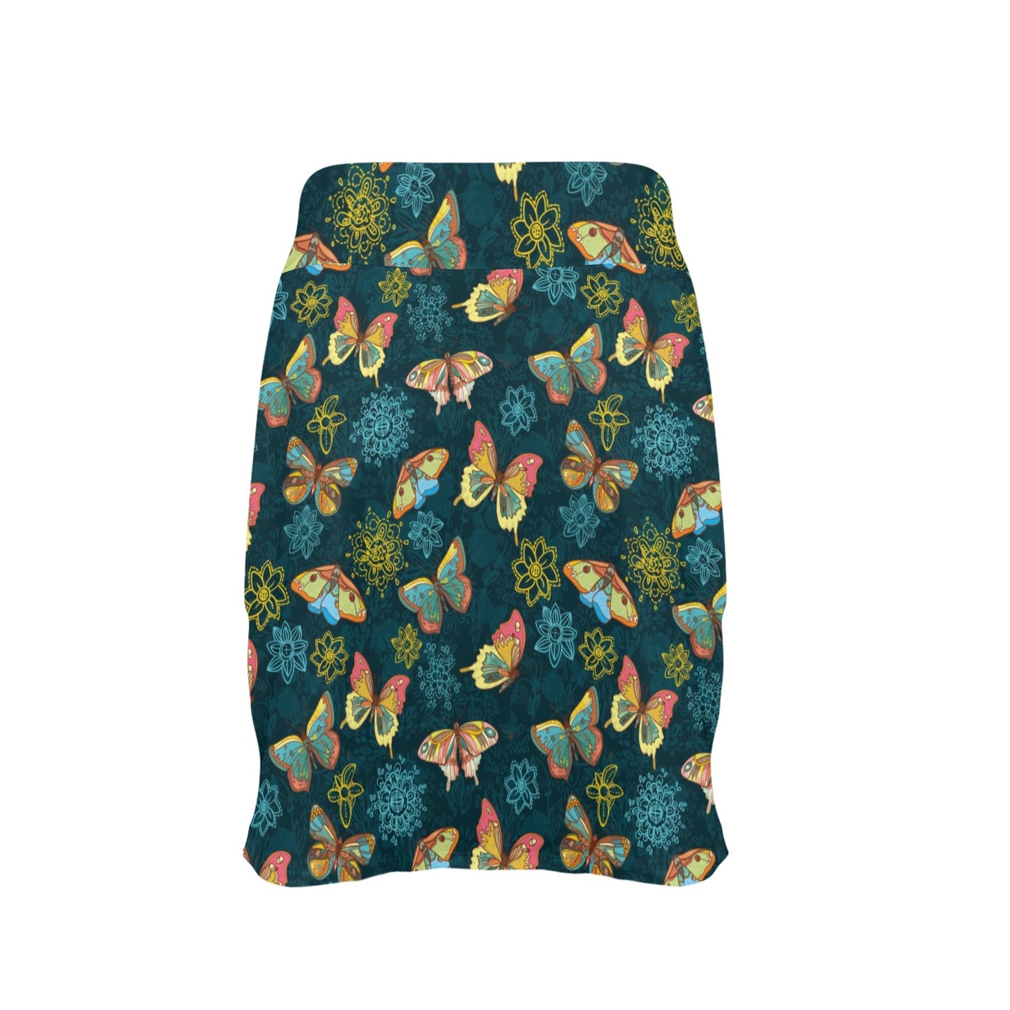 Butterfly Hand Draw Print Pattern 17" Golf & Pickleball Skort with Pockets