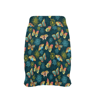 Butterfly Hand Draw Print Pattern 17" Golf & Pickleball Skort with Pockets