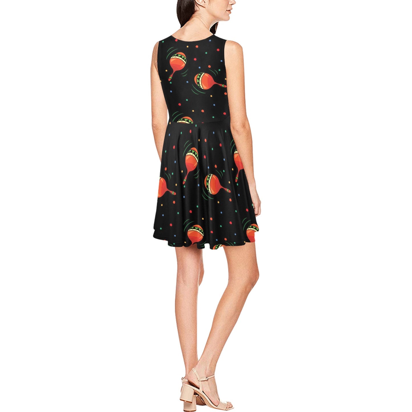Maracas Pattern Print Design 03 Sleeveless Dress
