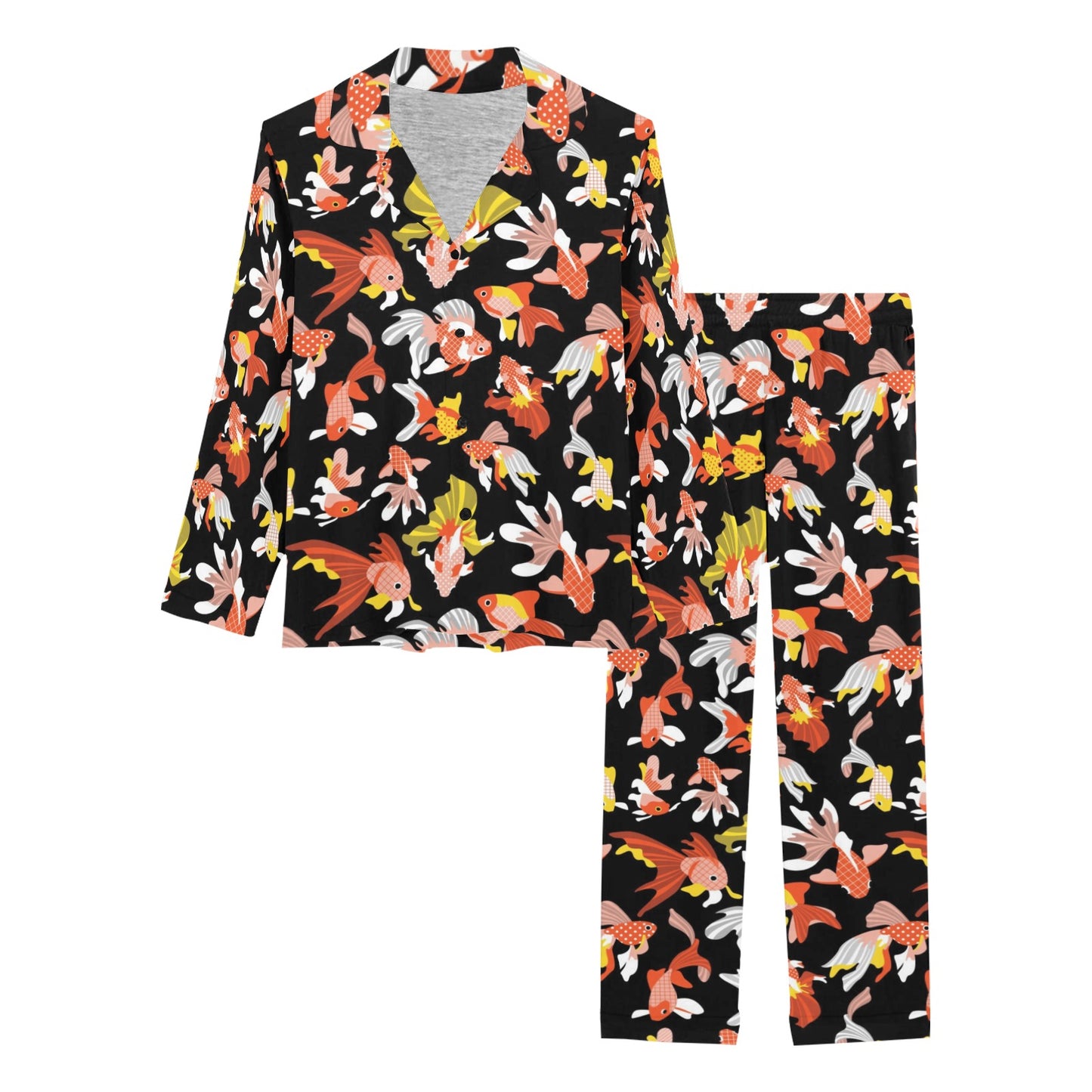 Goldfish Print Design LKS401 Women's Long Pajama Set