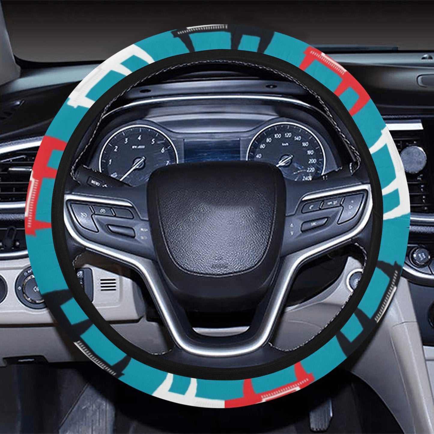 Piano Print Design LKS403 Steering Wheel Cover with Elastic Edge