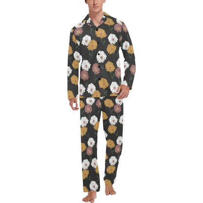 Daisy Pattern Print Design DS04 Men's Long Pajama Set