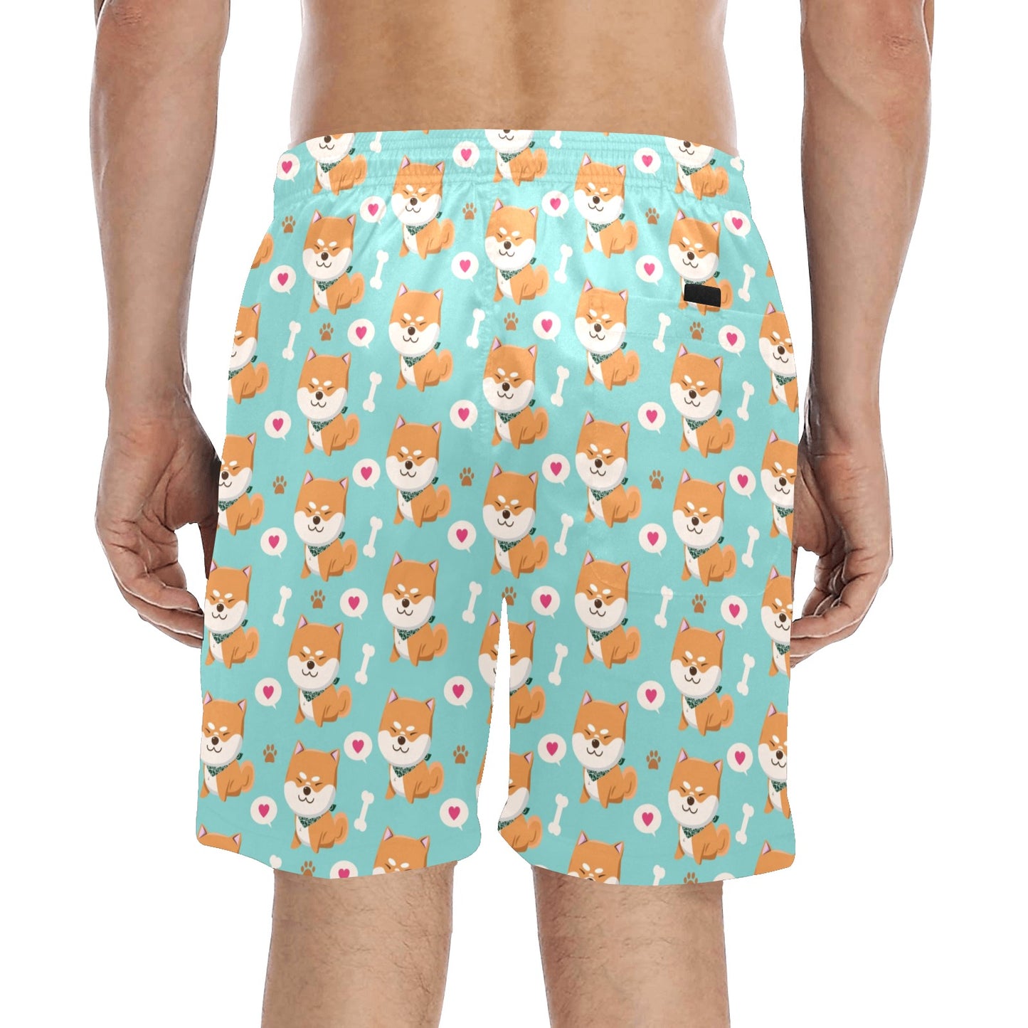 Shiba Inu Print Design LKS3013 Men's Swim Trunks Beach Shorts