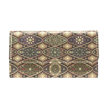 Mandala Motif Themed Design Print Women's Trifold Wallet