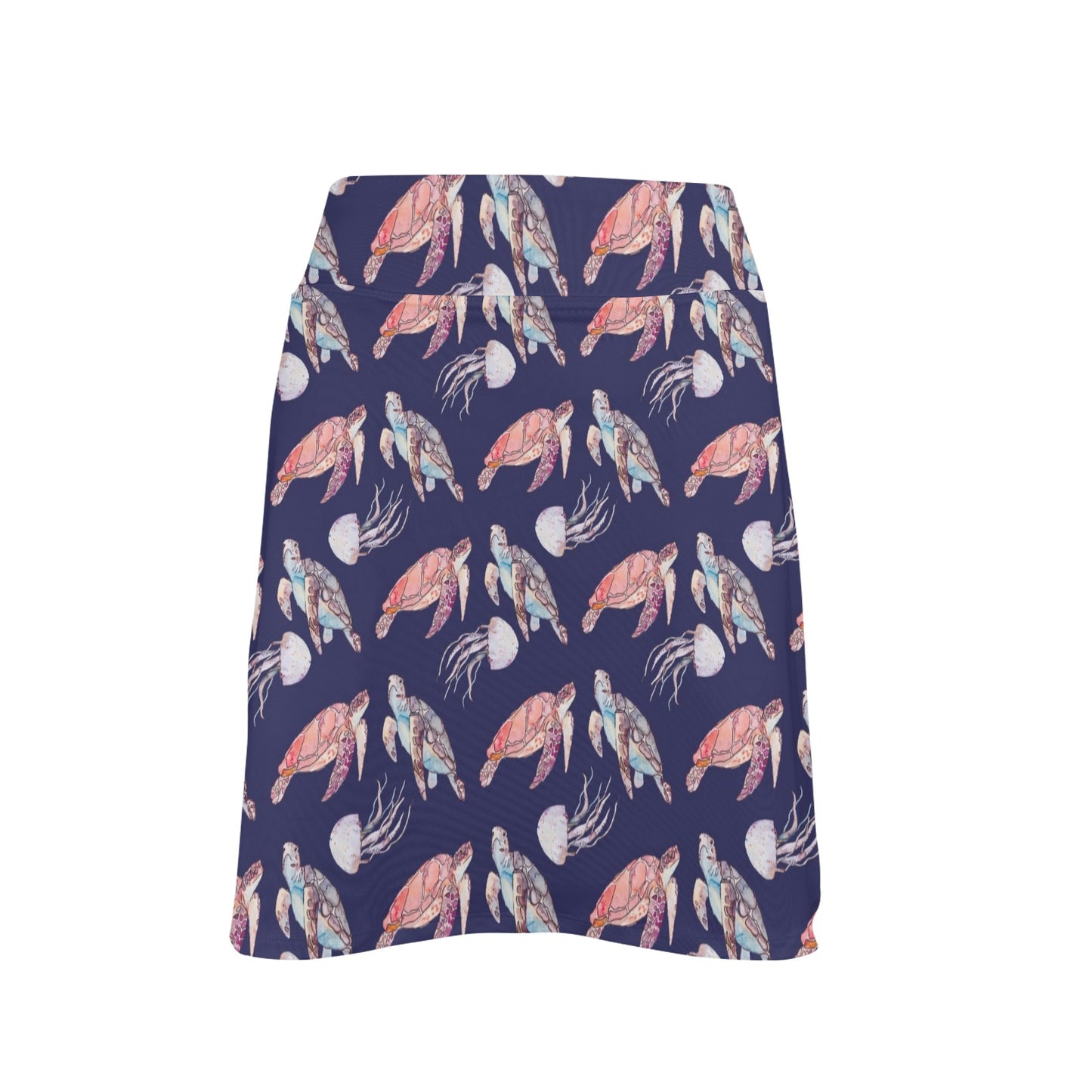Sea Turtle With Jelly Fish Print Design LKS301 17" Golf & Pickleball Skort with Pockets