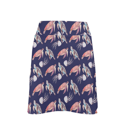 Sea Turtle With Jelly Fish Print Design LKS301 17" Golf & Pickleball Skort with Pockets