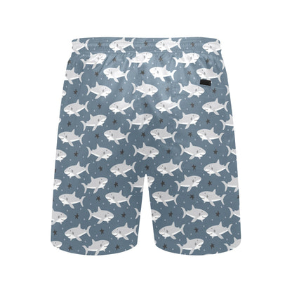 Shark Print Design LKS305 Men's Swim Trunks Beach Shorts