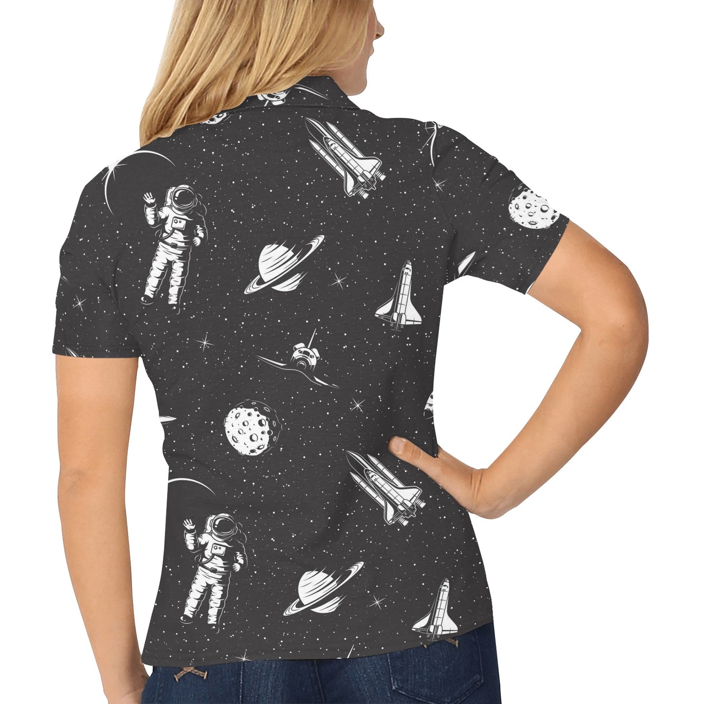 Space Pattern Women's Polo Shirt