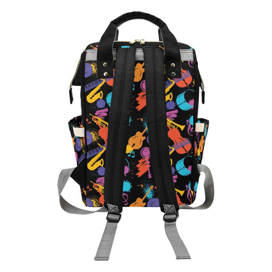 Saxophone Print Design LKS406 Diaper Bag Backpack