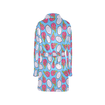Dragonfruit Pattern Print Design DF04 Women's Fleece Robe
