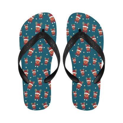 Reindeer Print Design LKS406 Flip Flops