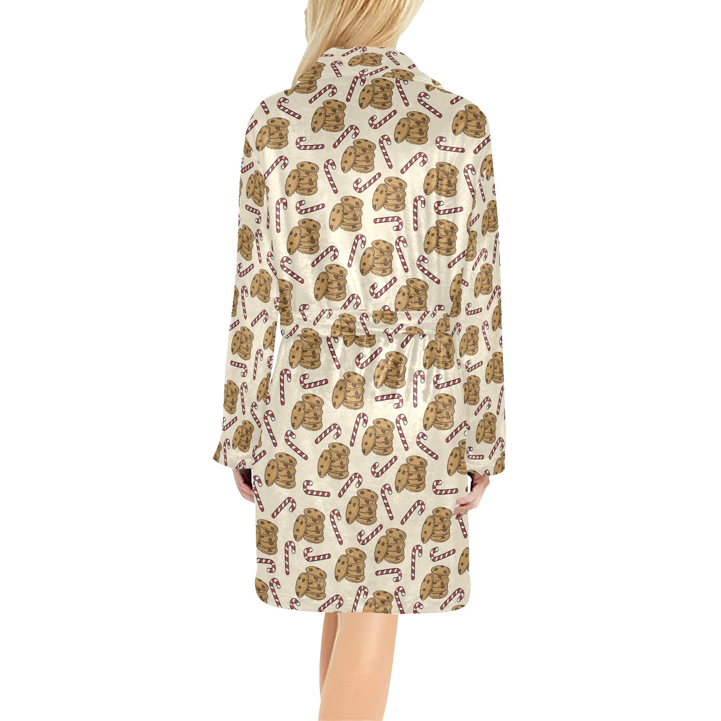 Cookie Pattern Print Design 04 Women's Fleece Robe