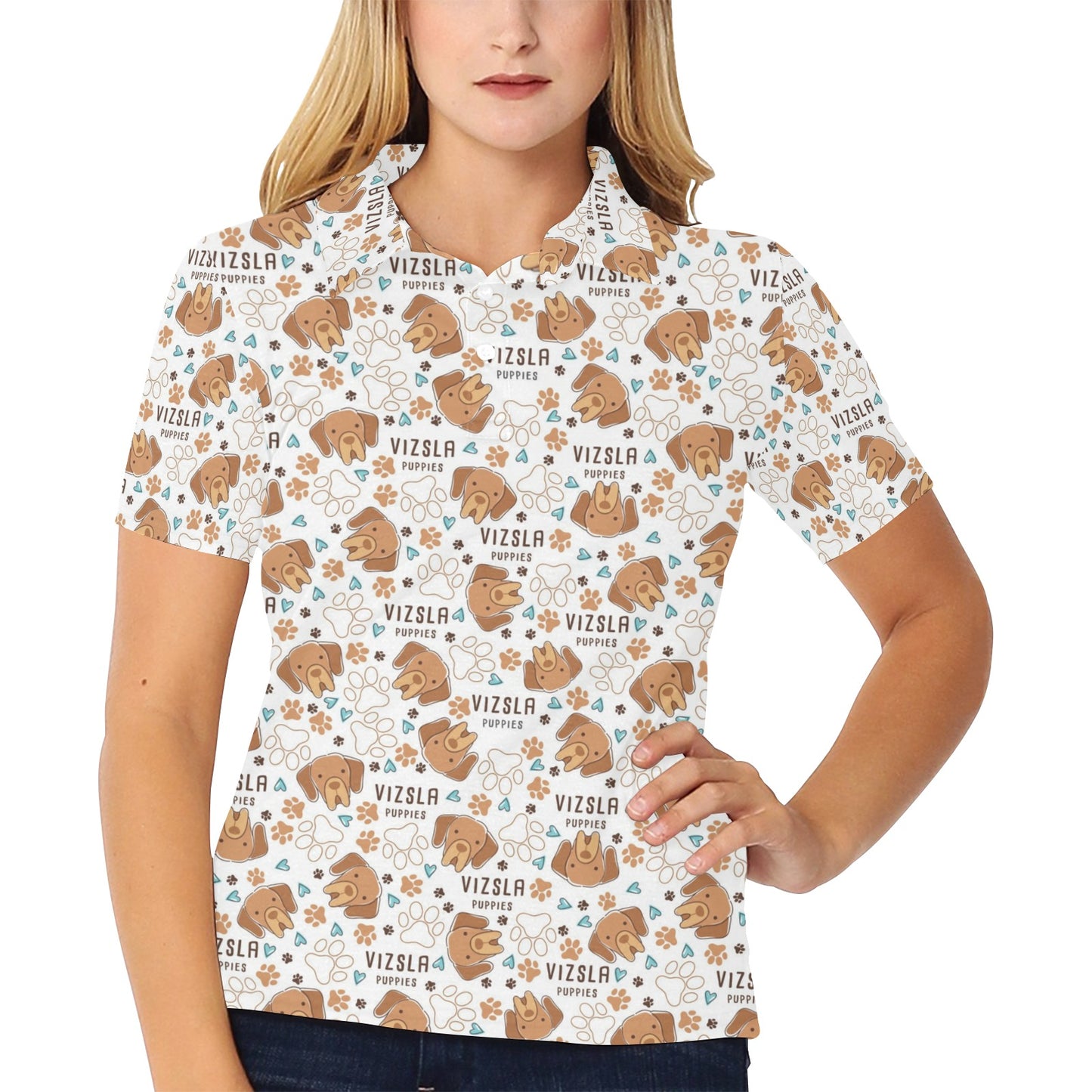 Vizslas Print Design LKS301 Women's Polo Shirt
