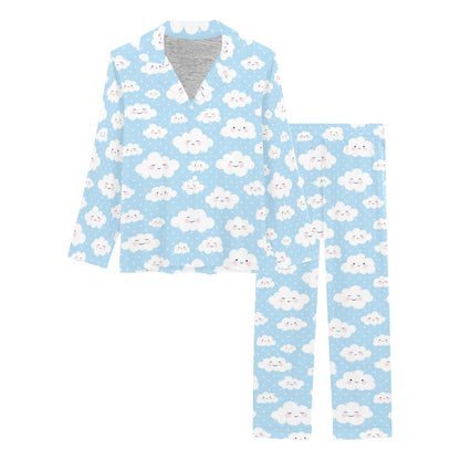 Cloud Pattern Print Design 02 Women's Long Pajama Set