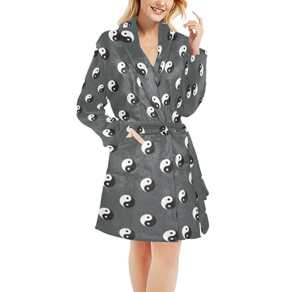 Yin Yang Print Design LKS303 Women's Fleece Robe
