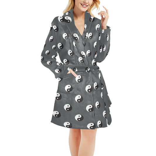 Yin Yang Print Design LKS303 Women's Fleece Robe