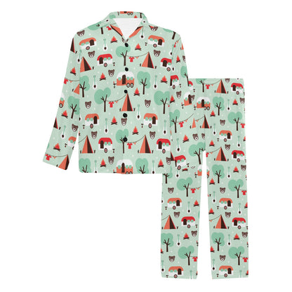 Camper Tent Pattern Print Design 01 Men's Long Pajama Set