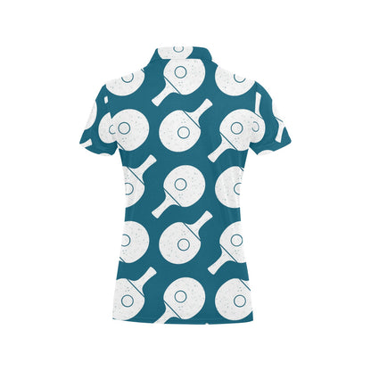 Ping Pong Pattern Print Design A02 Women's Polo Shirt