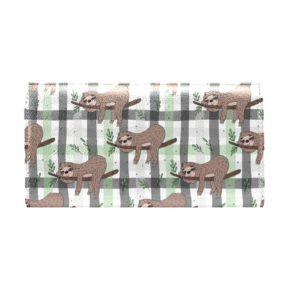 Sloth Print Design LKS301 Women's Trifold Wallet