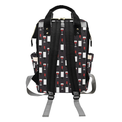 Wine Print Design LKS309 Diaper Bag Backpack