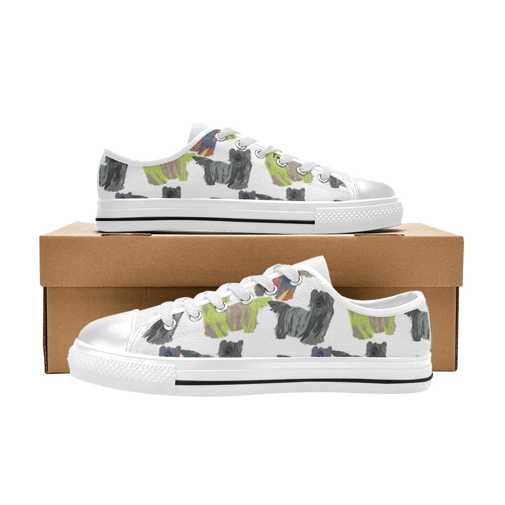 Skye Terriers Print Design LKS301 Women's White Low Top Shoes
