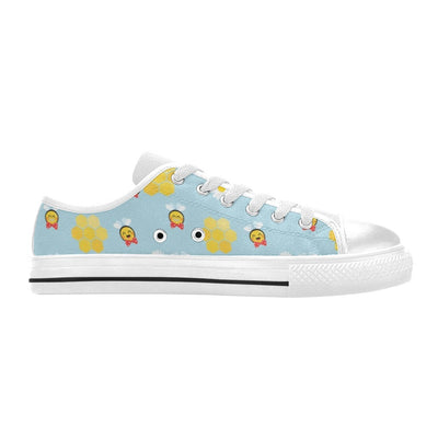 Bee Cute Print Design LKS304 Women's White Low Top Shoes