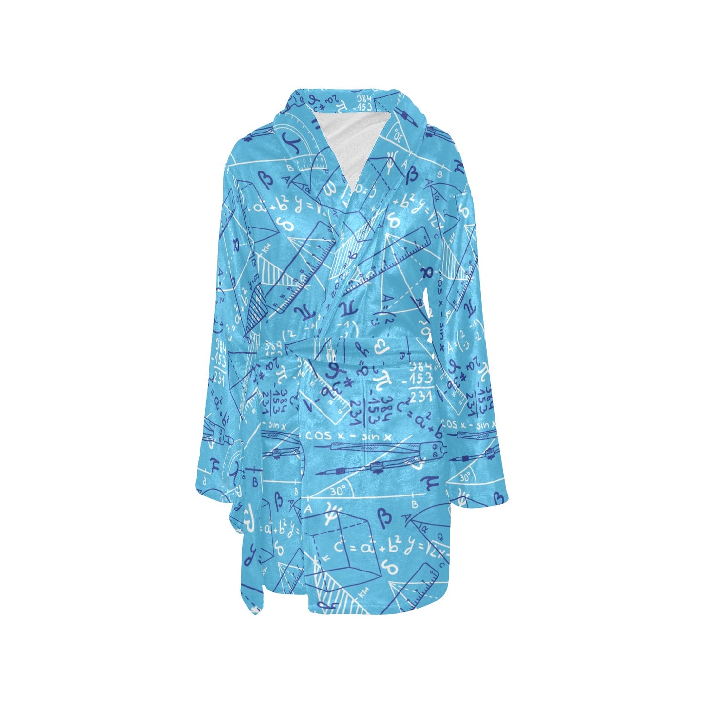 Math Pattern Print Design 02 Women's Fleece Robe
