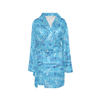 Math Pattern Print Design 02 Women's Fleece Robe