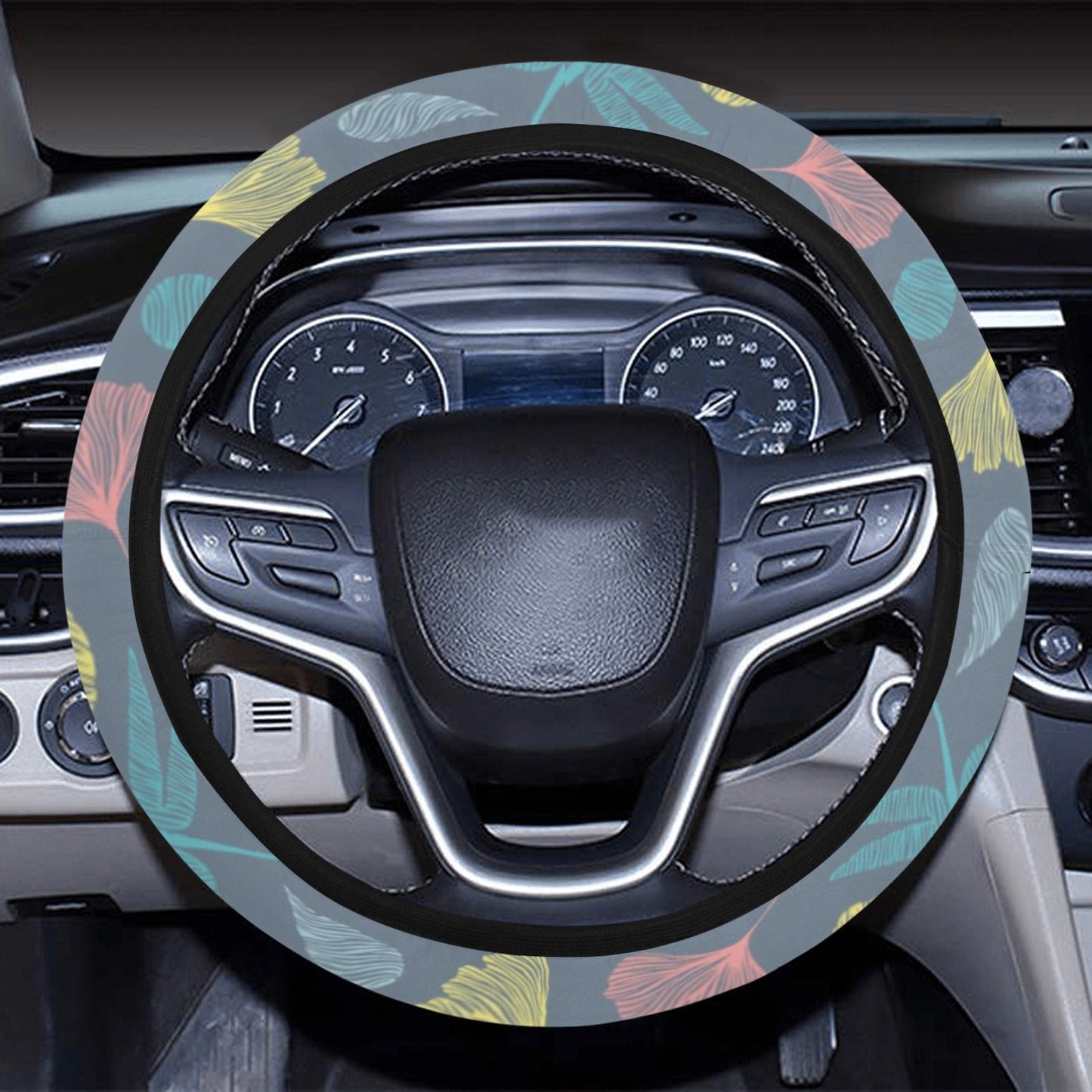 Dragonfly Print Design LKS403 Steering Wheel Cover with Elastic Edge