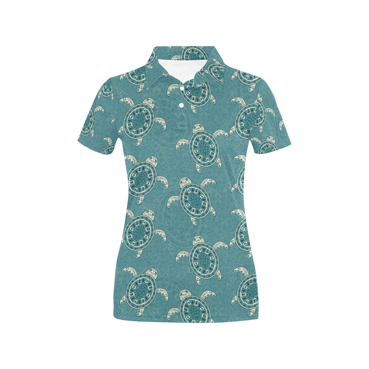 Sea Turtle Pattern Print Design T02 Women's Polo Shirt