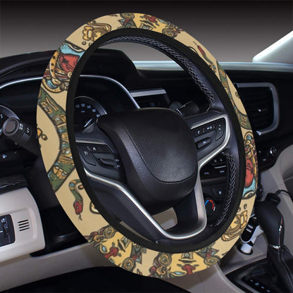 Totem Print Design LKS305 Steering Wheel Cover with Elastic Edge