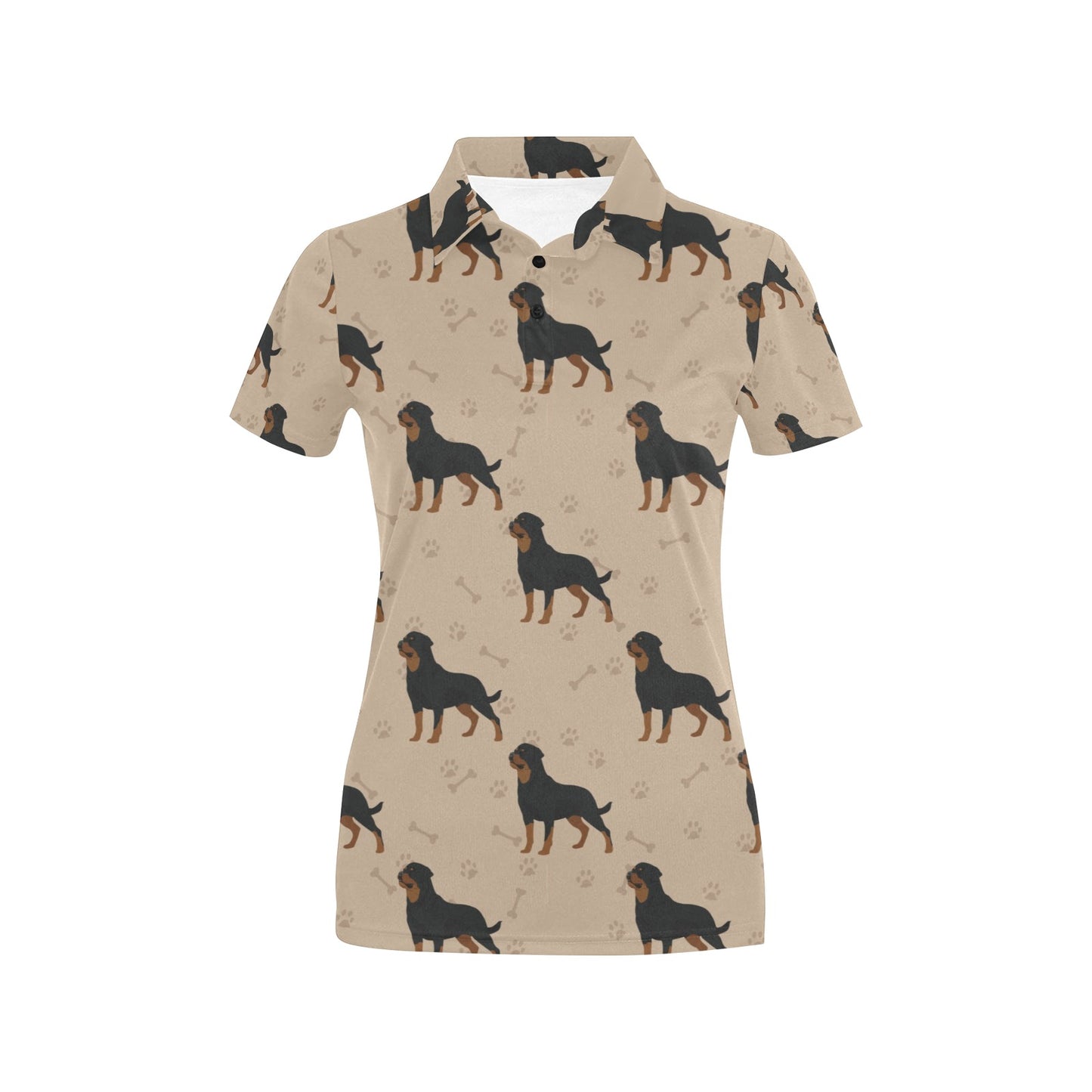 Rottweiler Pattern Print Design A01 Women's Polo Shirt
