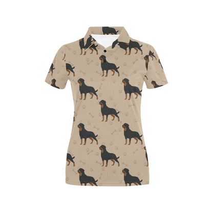Rottweiler Pattern Print Design A01 Women's Polo Shirt