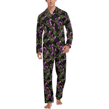 Magnolia Pattern Print Design MAG010 Men's Long Pajama Set