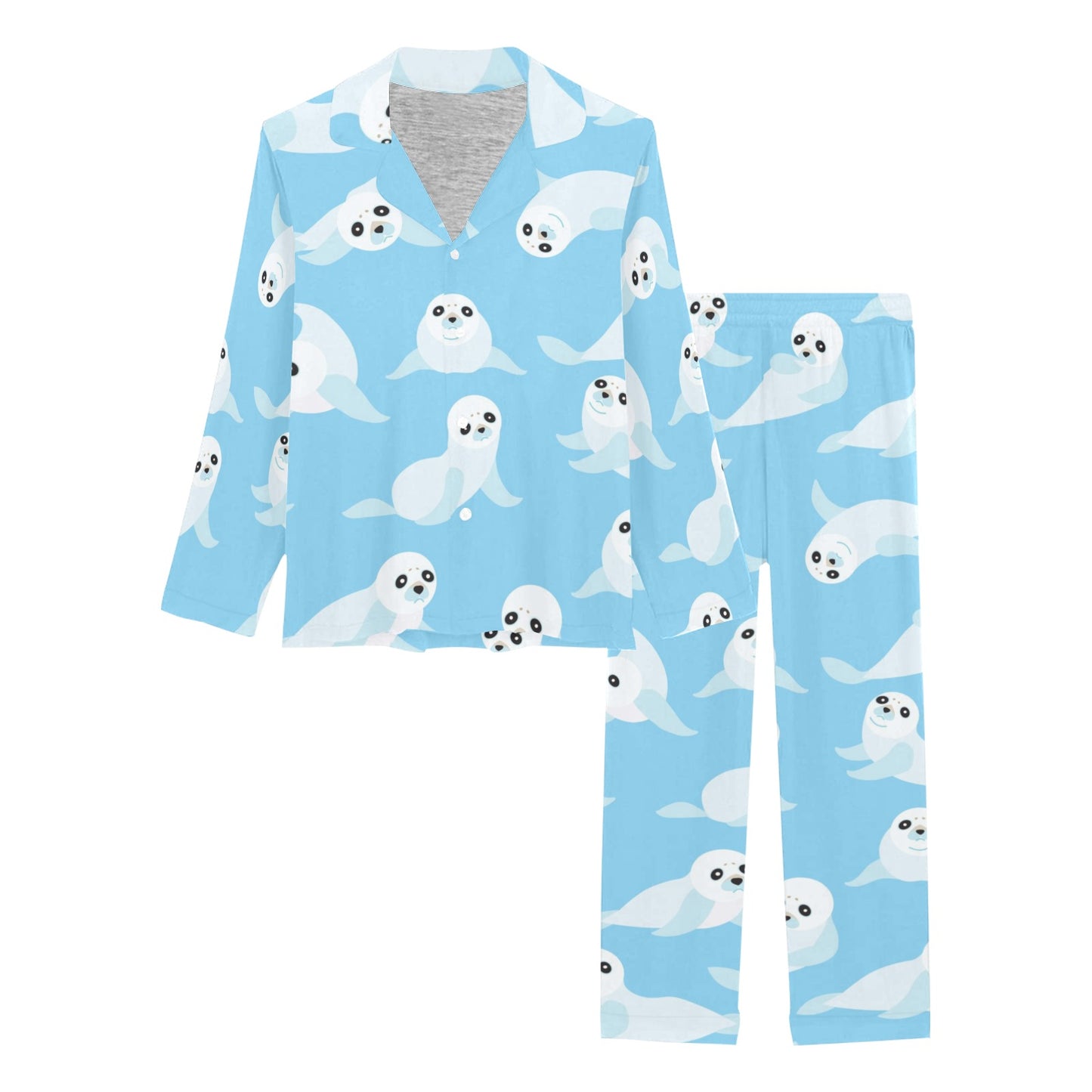 Sea Lion Cute Pattern Print Design 03 Women's Long Pajama Set