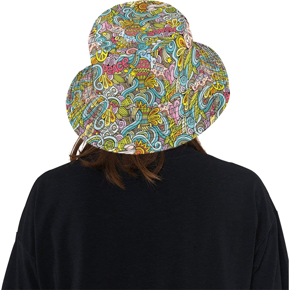 Hippie Print Design LKS301 Unisex Bucket Hat