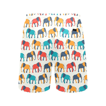 Elephant Colorful Print Pattern Men's Swim Trunks Beach Shorts