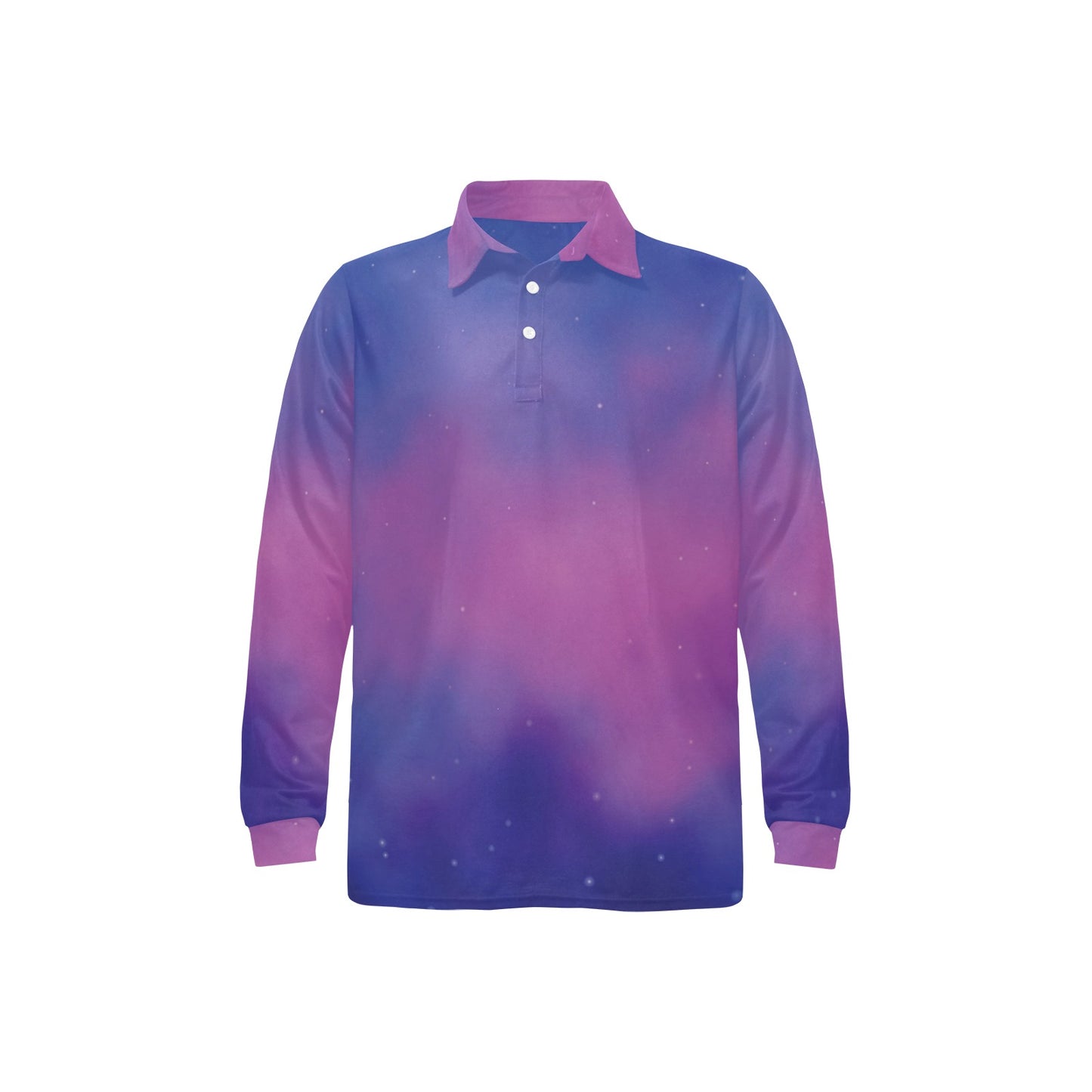Nebula Pattern Print Design A05 Long Sleeve Polo Shirt For Men's