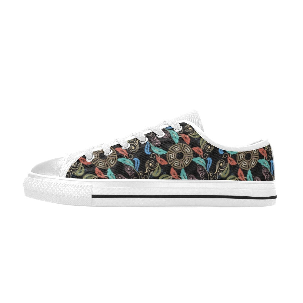 Ancient Greek Print Design LKS308 Women's White Low Top Shoes